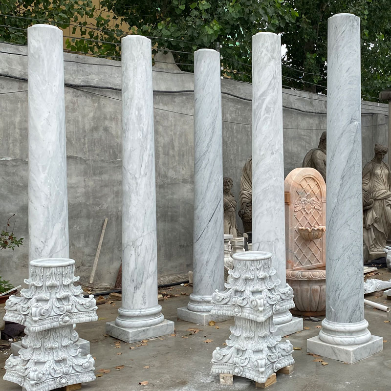 Home Building Marble Material Decorative White Marble Column Pedestal for Wedding