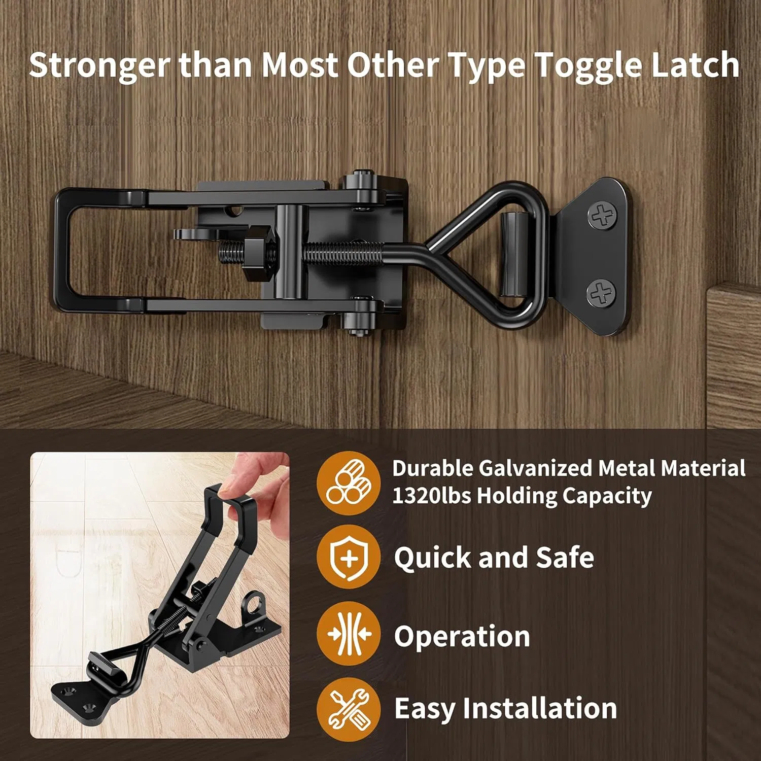 Heavy Duty Adjustable Toggle Clamp Latch for Smoker Boxes