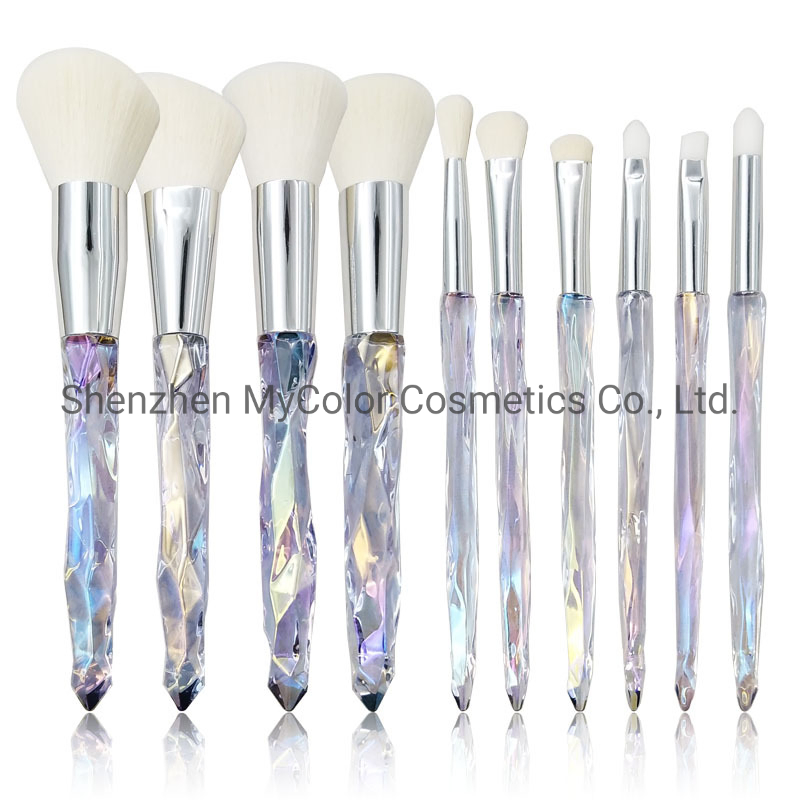 China Brushes Factory Professional OEM Cruelty-Free Crystal Makeup Brush Set Foundation Powder Eyeshadow Brush Kit