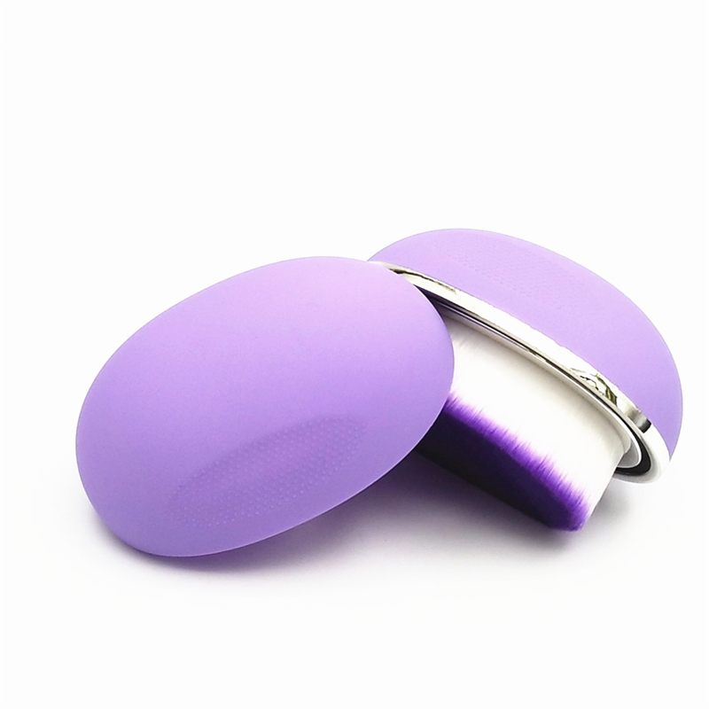 Portable Egg Shape Oval Cosmetic Foundation Brush with Cap for Make up