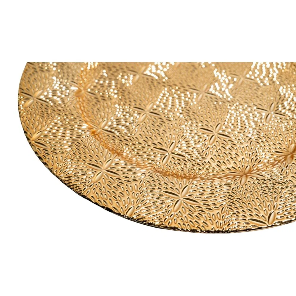 Classic Round Graininess Disposable Plastic PP Material Food-Grade Charger Plate for Hotel
