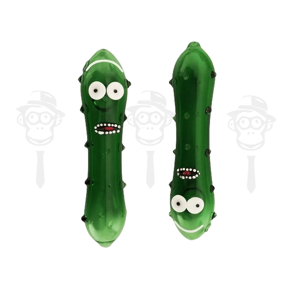 Collectable Pickle Rick Glass Hand Pipe Smoking Spoon Herb Tool