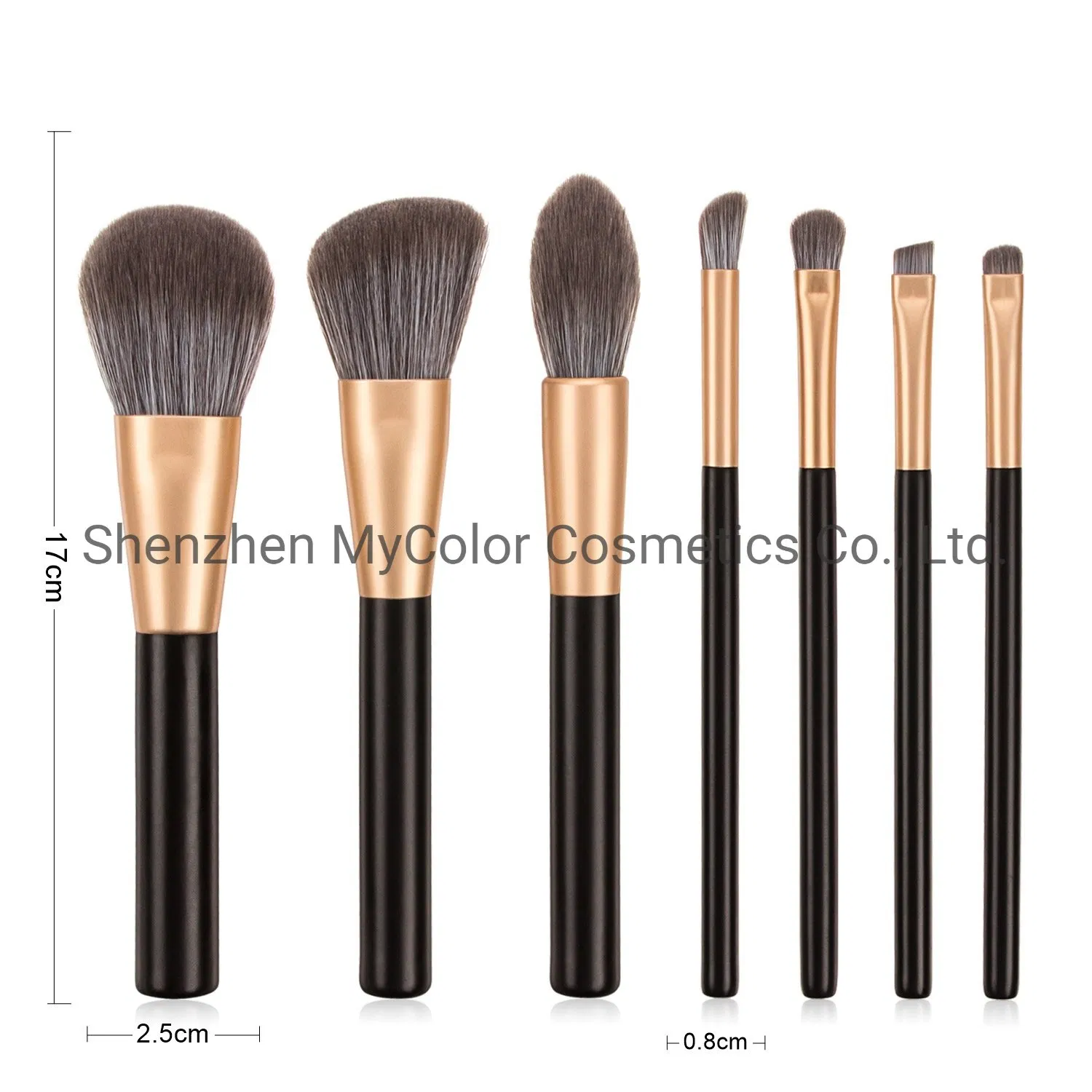 OEM Makeup Brushes Factory 7PCS Black Make up Brush Kit Cosmetic Brush Set Tool