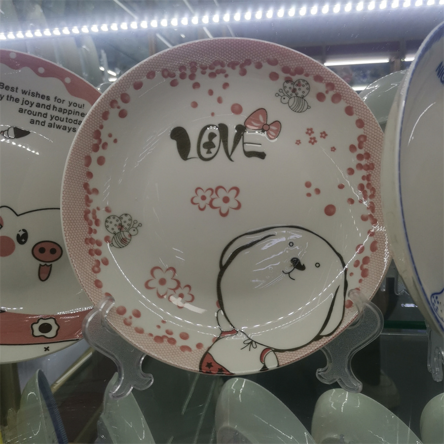 6.25"Rice Coup Children Healthly Plate Printing Decal Porcelainware Ceramics Tableware
