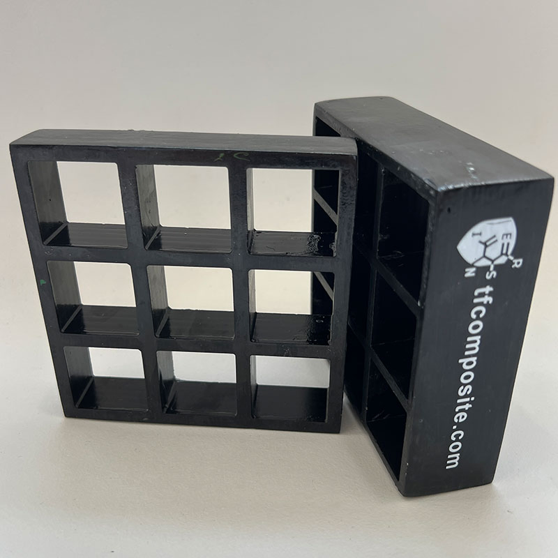 GRP Mesh Grating Black Concave Smooth Gritted Mirco Mesh Corrosion-Resistant Fiberglass Mesh Grating