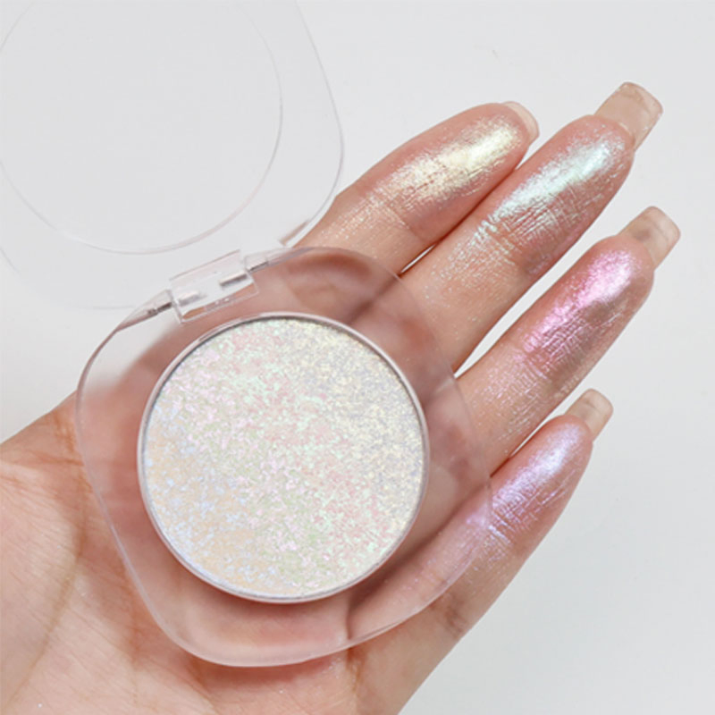 Pink Highlighter Customized Vegan Shimmer Pressed Powder Clear Highlighter Palette