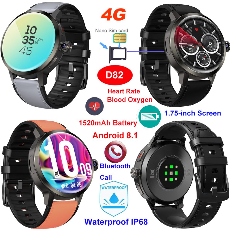 Умный браслет D82 с 4G, IP68 и мониторингом здоровья