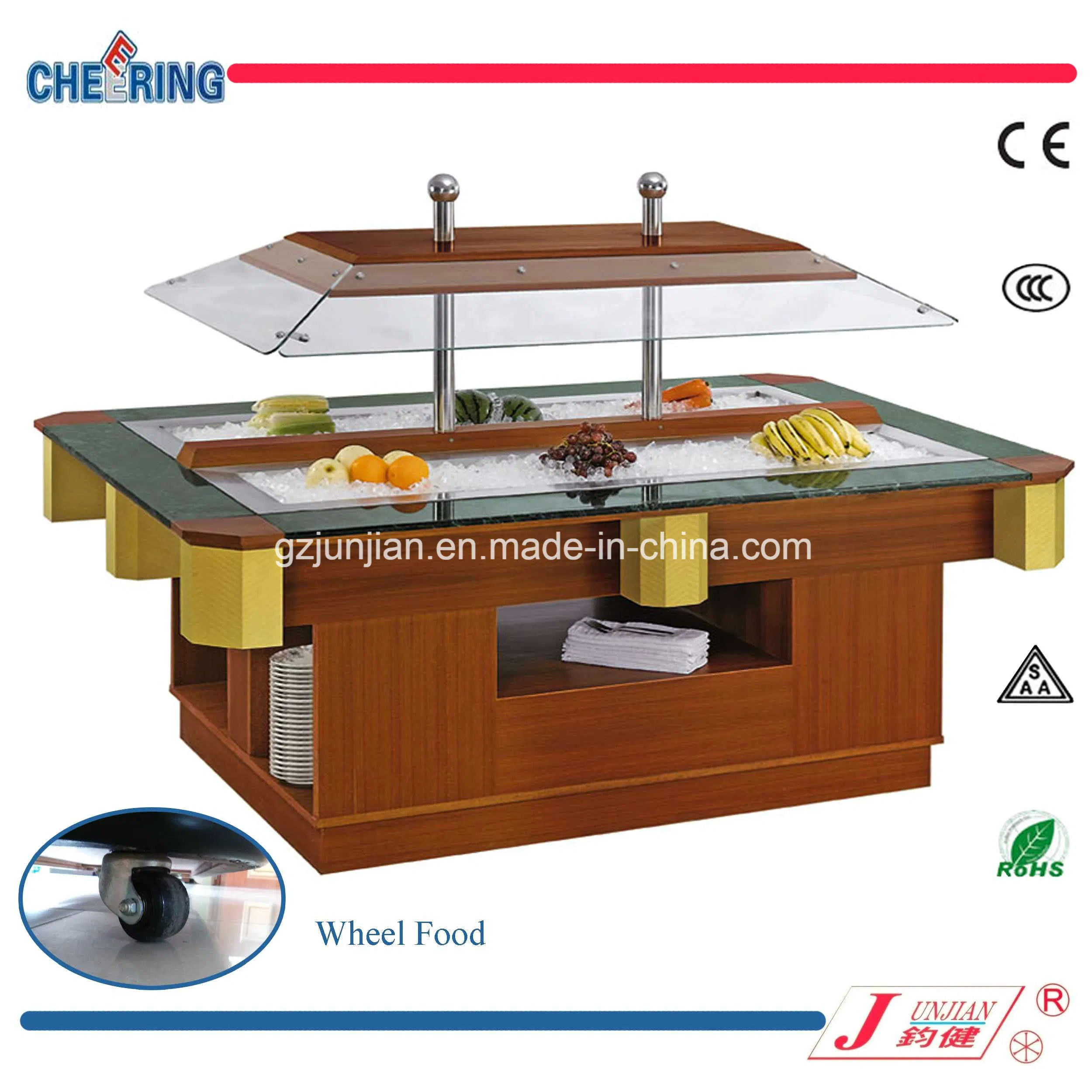 Cheering Hotel Equipment Commercial Salad Bar Fridge with Ce