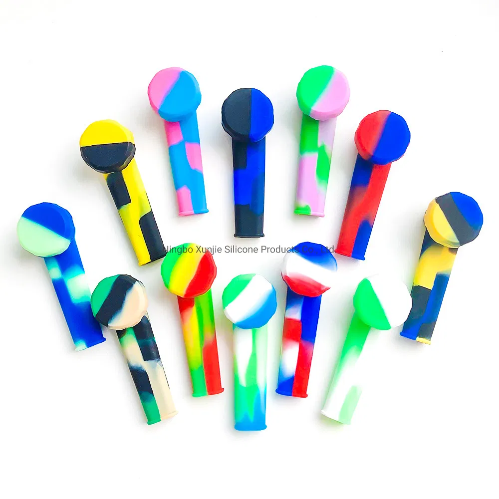 3.5inches Silicone Smoking Hand Pipe with Stainless Bowl Silicone Smoking Pipe
