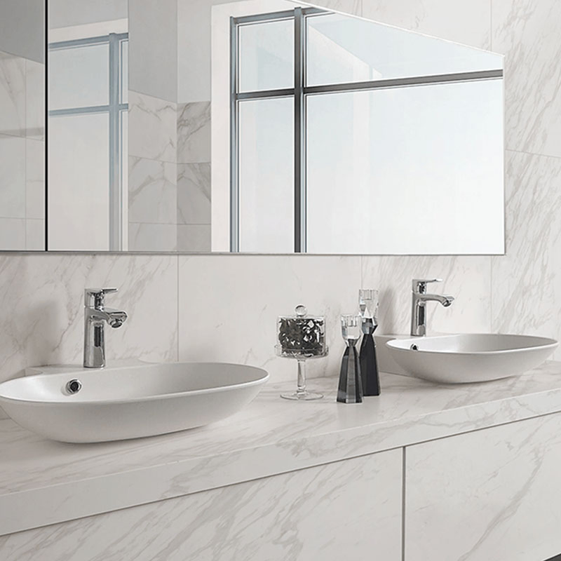 Giorgia Snowy White Glazed Porcelain Marble Tile, Italian Design Premium Quality