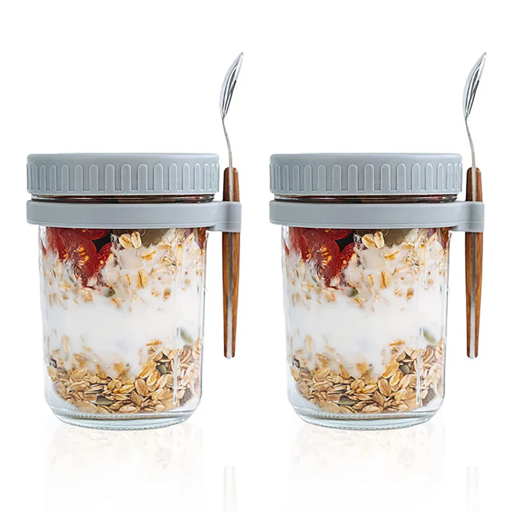 Breakfast Jars Overnight Oats Container Jars with Lids Bl30009