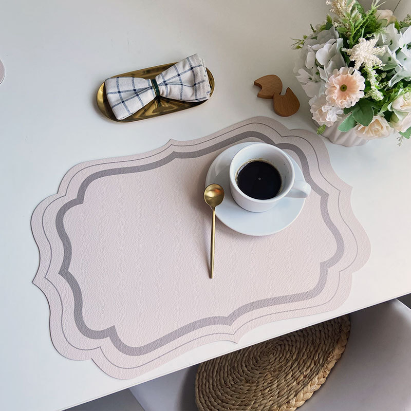 France Ethnic Heatproof Placemats Ins Popular Leather Table Mats Luxury Home Decor Print Placemat