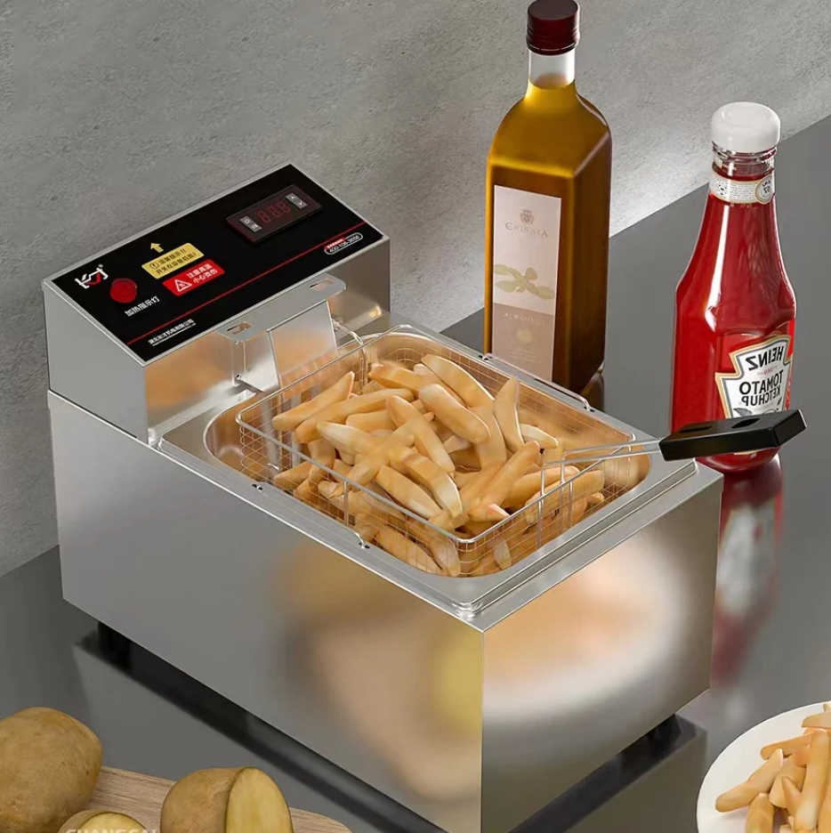 Stainless Steel Double Pot Deep Fryer Electric Potato Deep Fryer for Restaurant Hotel Food Shops