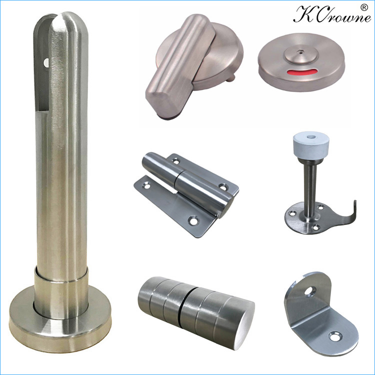 HPL Wc Stainless Steel Toilet Cubicle Fittings Adjustable Leg Toilet Partition Hardware