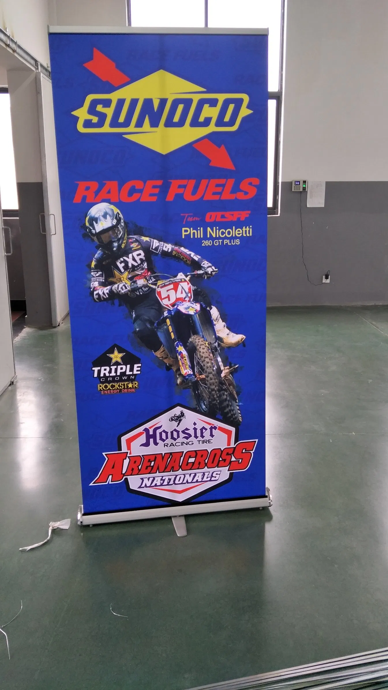 Retractable Standing Display Scrolling Custom Logo Full Color Print Roll up Horizontal Banner Stand