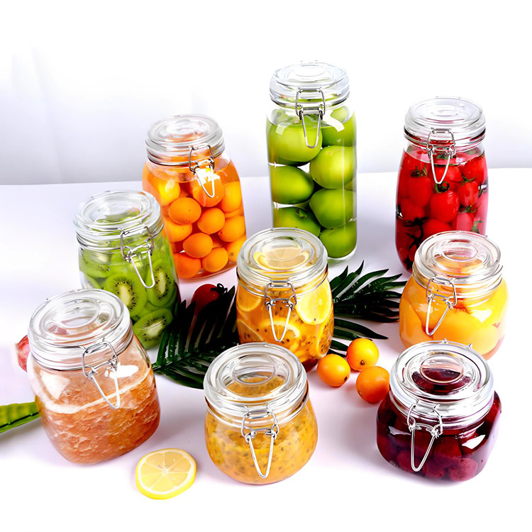 Стеклянная банка для хранения продуктов с крышкой