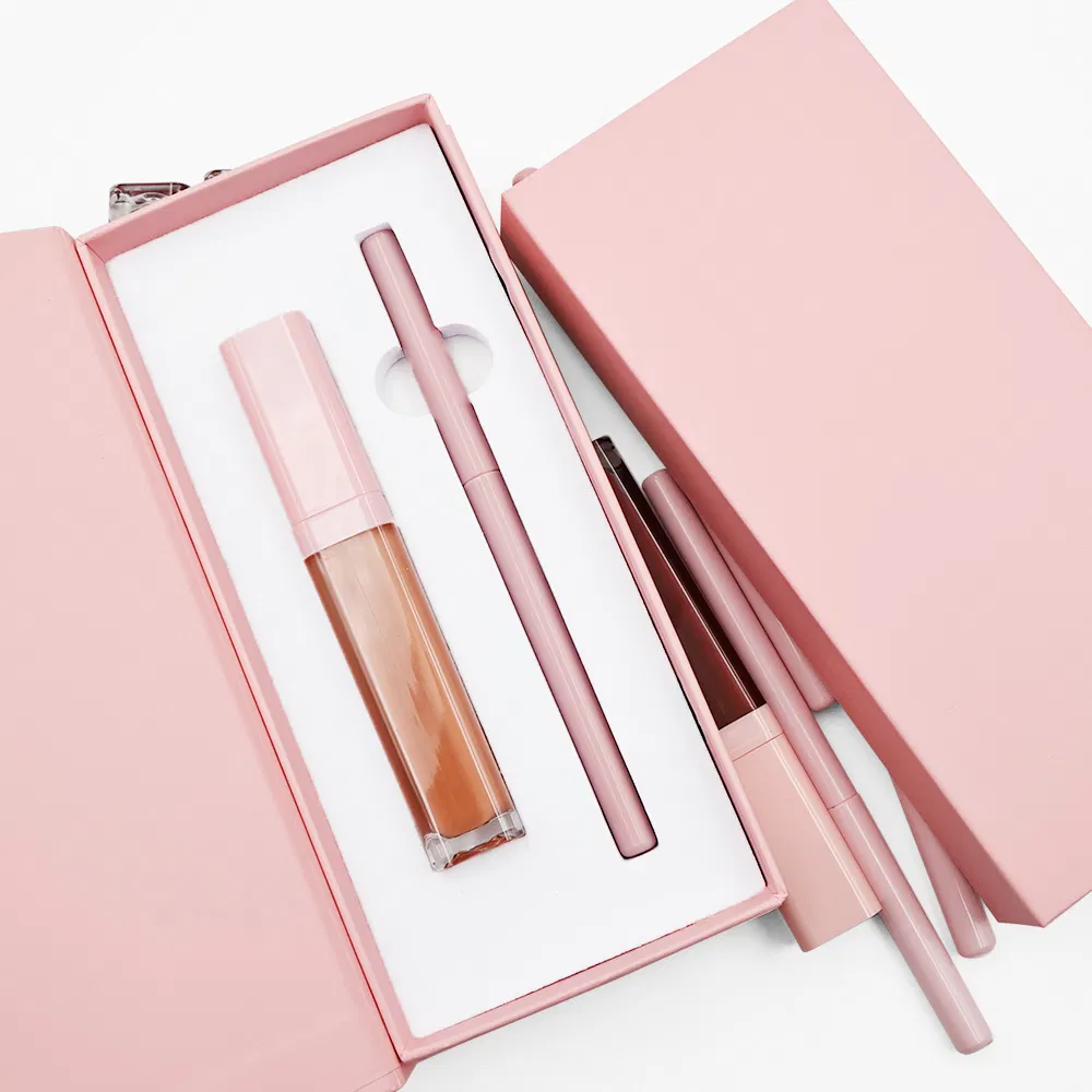 Private Label Vegan Gift 2 in 1 Matte Liquid Lipstick Lipliner Pencil Set Long Lasting Pigmented Lip Gloss and Lip Liner Kits