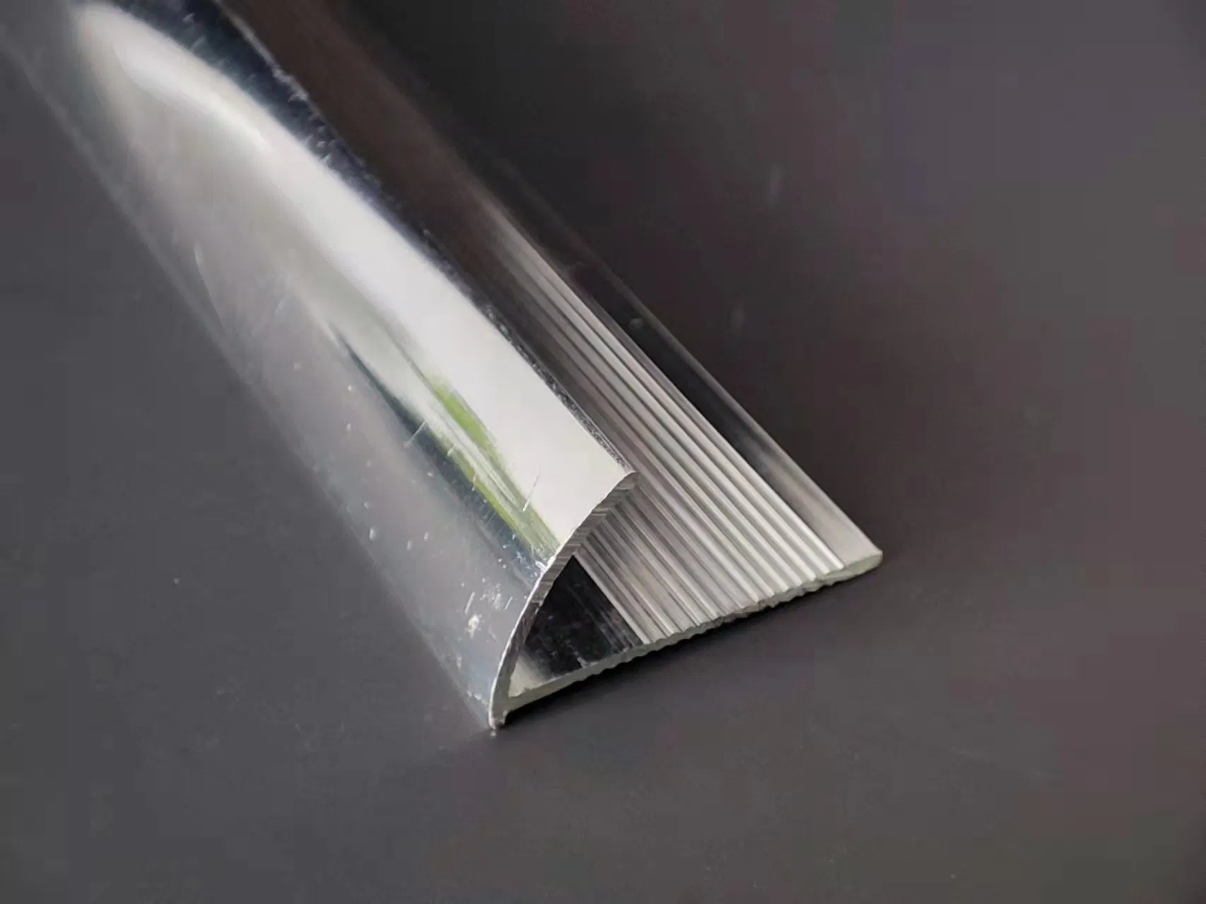 Aluminum Quarter Round Open Tile Strip Trims Bright Silver