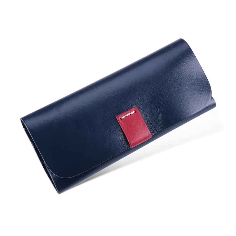 Emg7492 Vegetable Tanned Eye Foldable Hard Logo for Leather Sunglasses Travel Cases Eyeglasses Customize Set Eye Sun Custom Glasses Case