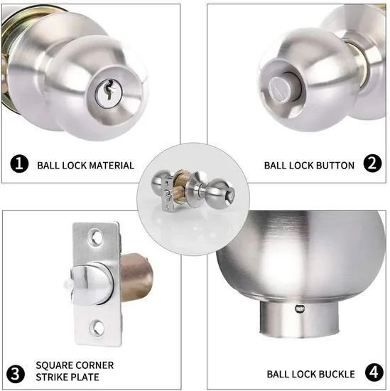 Stainless Steel Safety Cylindrical Lock with Customized Service