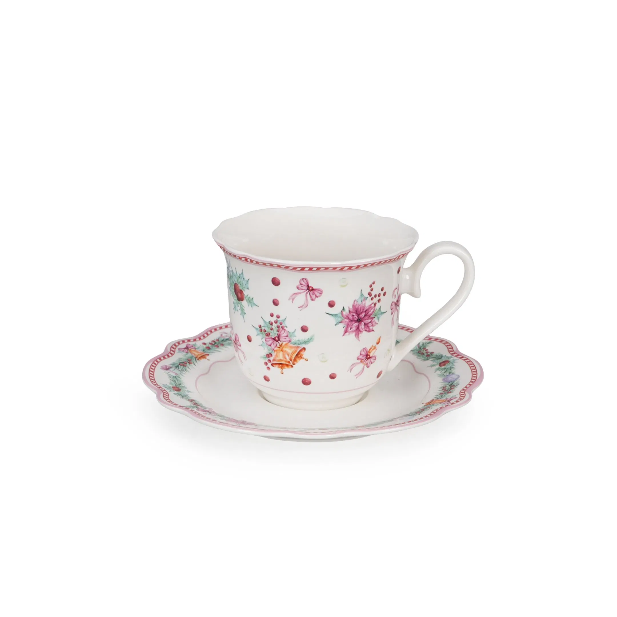 20PCS Christmas Day Jingle Bell Ceramic Dinner Plate Tableware Porcelain Dinnerware Set