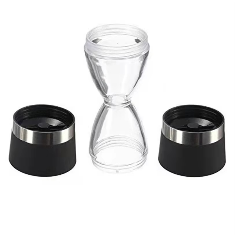 Manual Stainless Steel & Glass Salt Pepper Grinder Set, Adjustable Spice Mill for Kitchen Cooking & Table Use