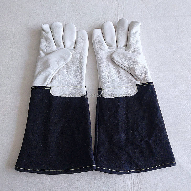 Baking Oven Durable Cowhide Heat Resistant Leather Mitts BBQ Gloves Outdoor Work Mittens