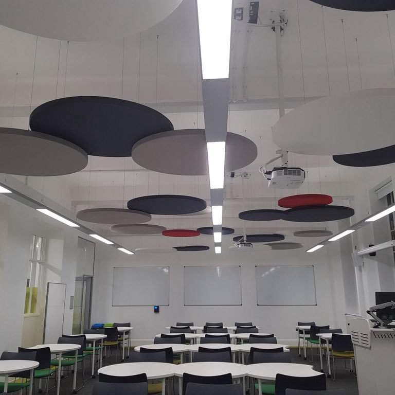 Circle Shape Free Suspension Acoustic Panels Sound-Absorbing Ceiling Panels