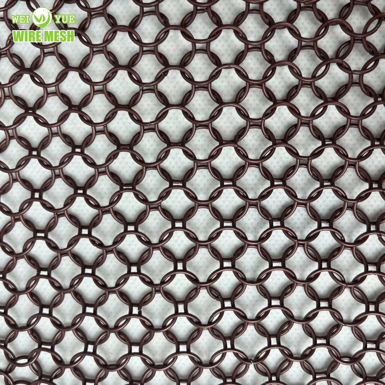 Colors Customized Double Hook Aluminium Chain Link Fly Screen Mesh Curtain for Ceiling Decoration