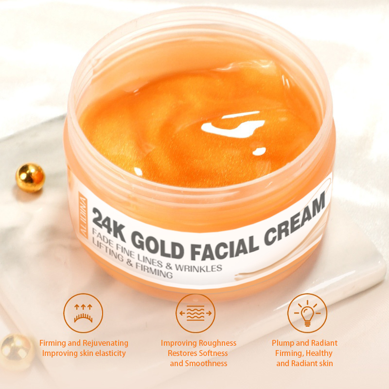Customize Logo Anti Wrinkles Anti Aging Moisturizing Organic Skin Care Brighten Lightening Lotion 24K Gold Cream for Face