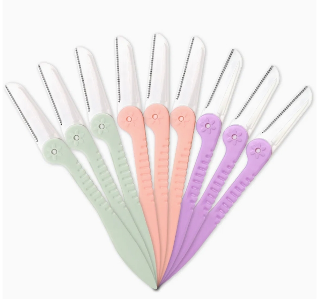 Precision Stainless Steel Eyebrow Trimmer with Ergonomic Foldable Handle