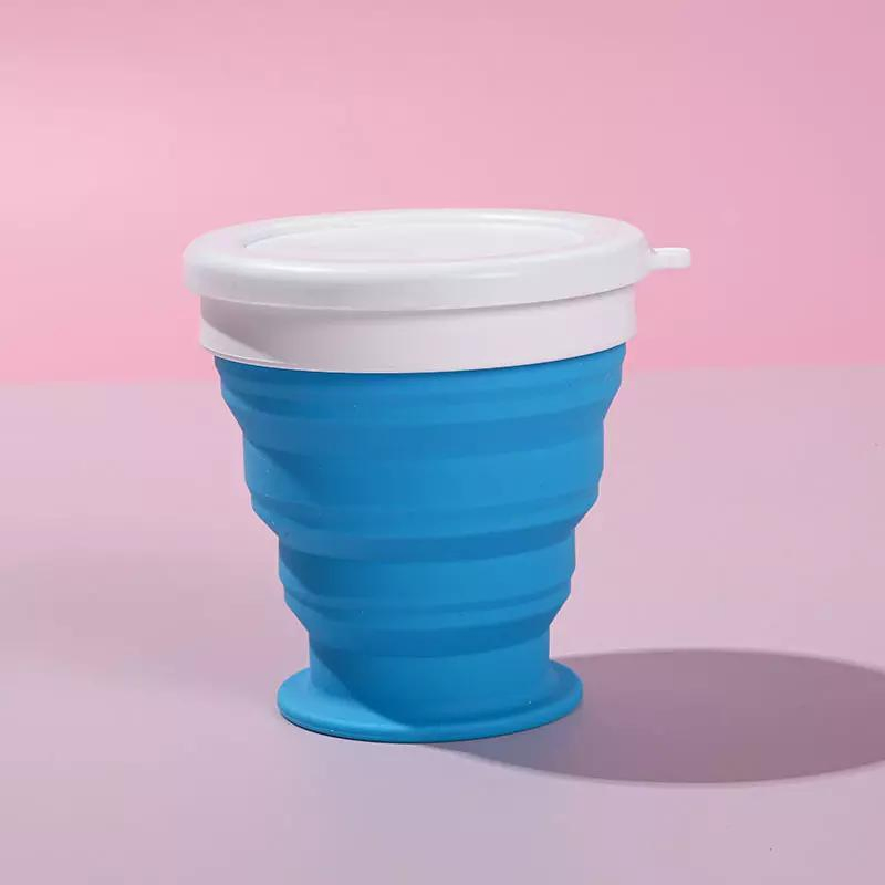 Складная силиконовая кружка для путешествий с крышкой