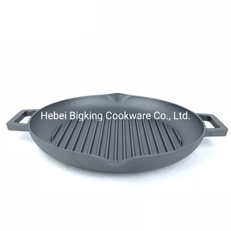 Cast Iron Griddle Flat Smooth Round Pre-Seasoned Stove Top Oven Pan