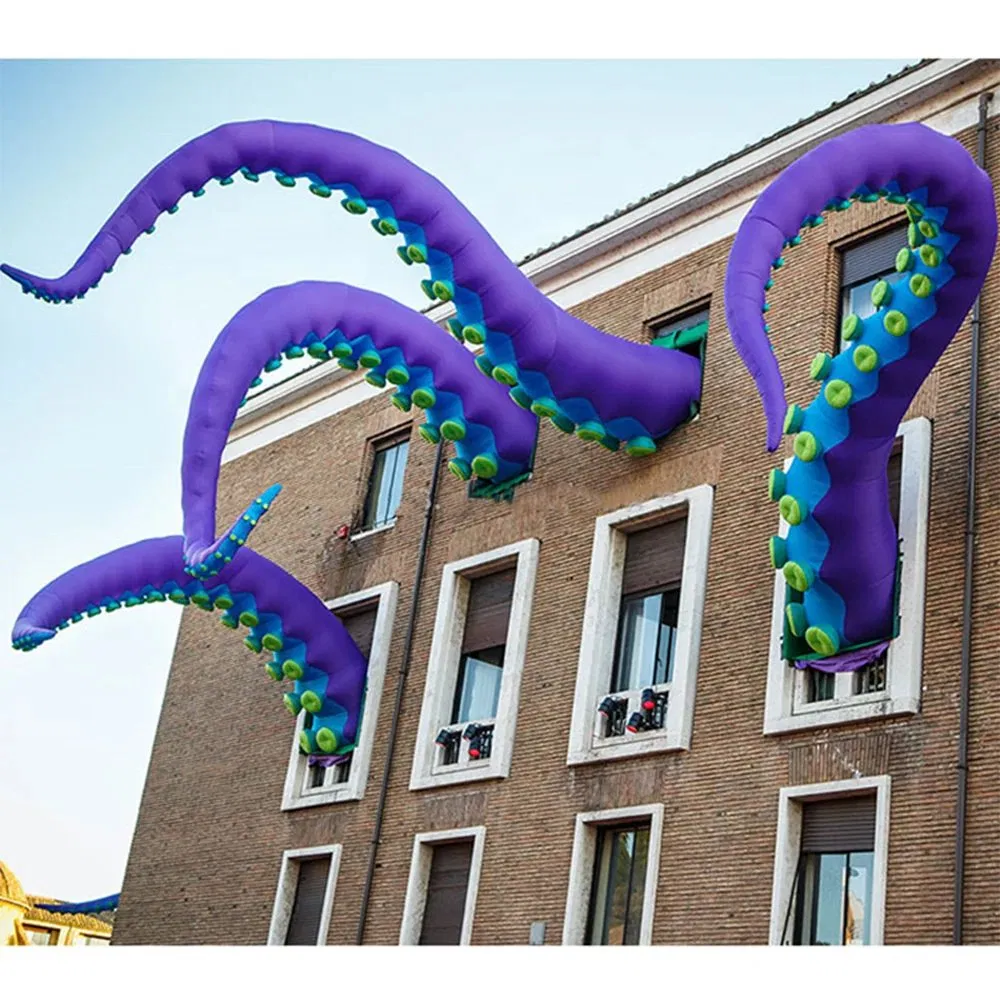 Inflatable Octopus Tentacle 3-7 Meters High Squid Tube Tentacles Ocean Toy Building Decorative Prop with Blower