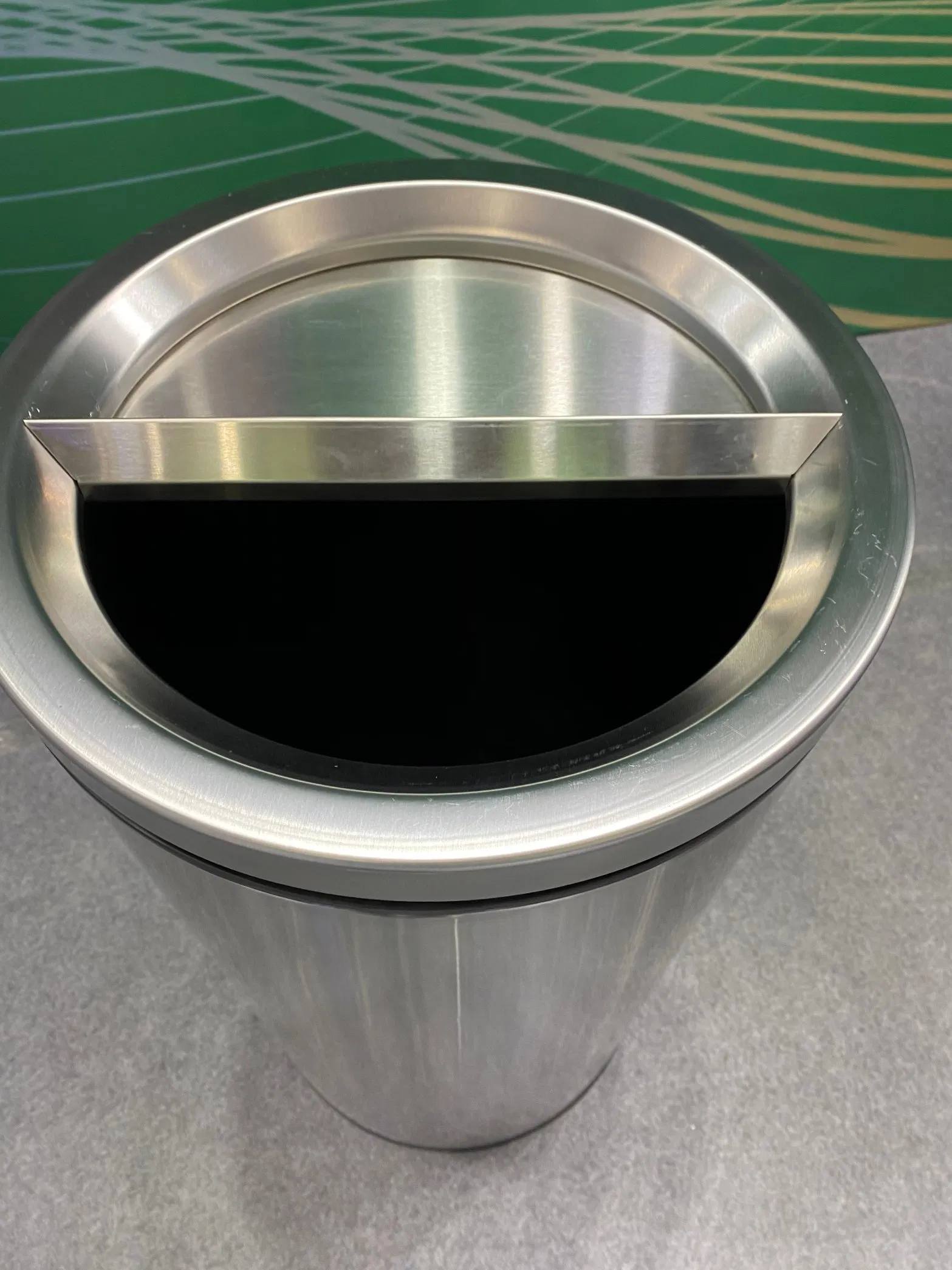 Stainless Steel Rounded Trash Can for Indoor Use
