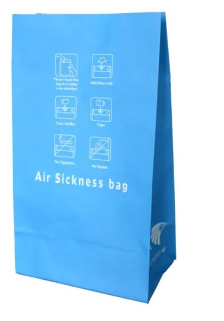 Disposable Waterproof Airsickness Airplane Garbage Vomit Paper Bag