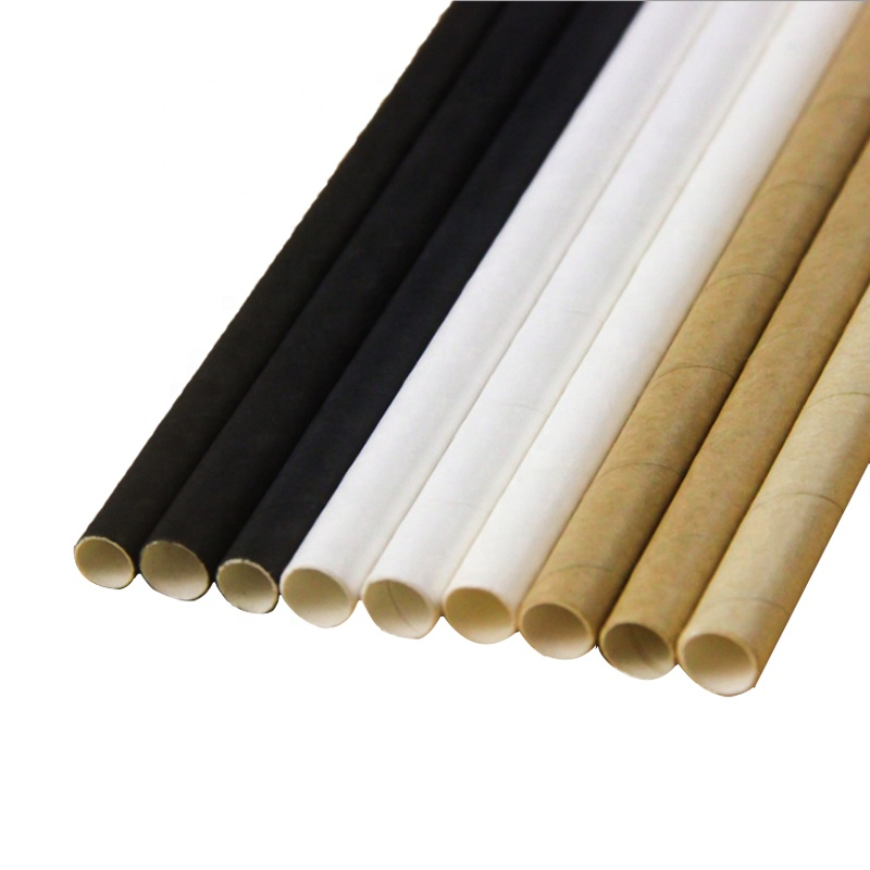 2000 PCS Popular Custom 12mm for Boba Paper Straws Black and White Paper Straws for Milk Tea