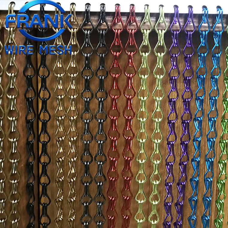 Light Luxury Styles Aluminum Double Hook Chain Fly Curtain Mesh for Headline Wall Decorative