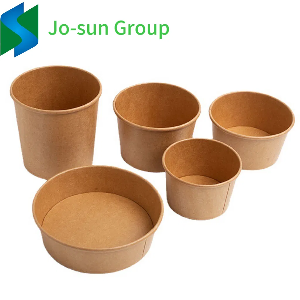 Jo-Sun Eco-Friendly Packaging Food Box Takeaway Biodegradable Custom Disposable Paper Soup Cup Salad Bowl