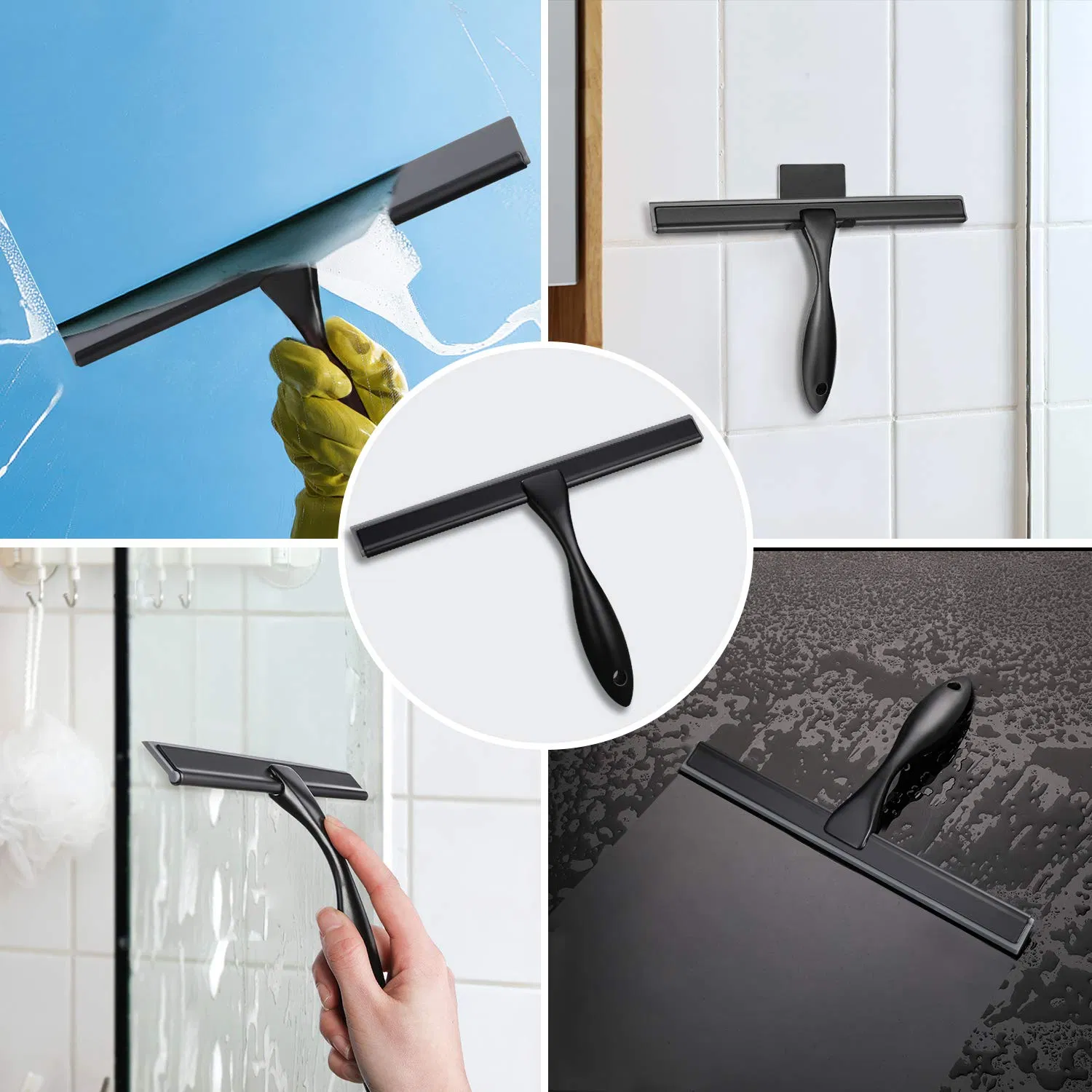 All-Purpose Shower Squeegee Shower Doors Bathroom Window Glass Stainless Steel Scraper