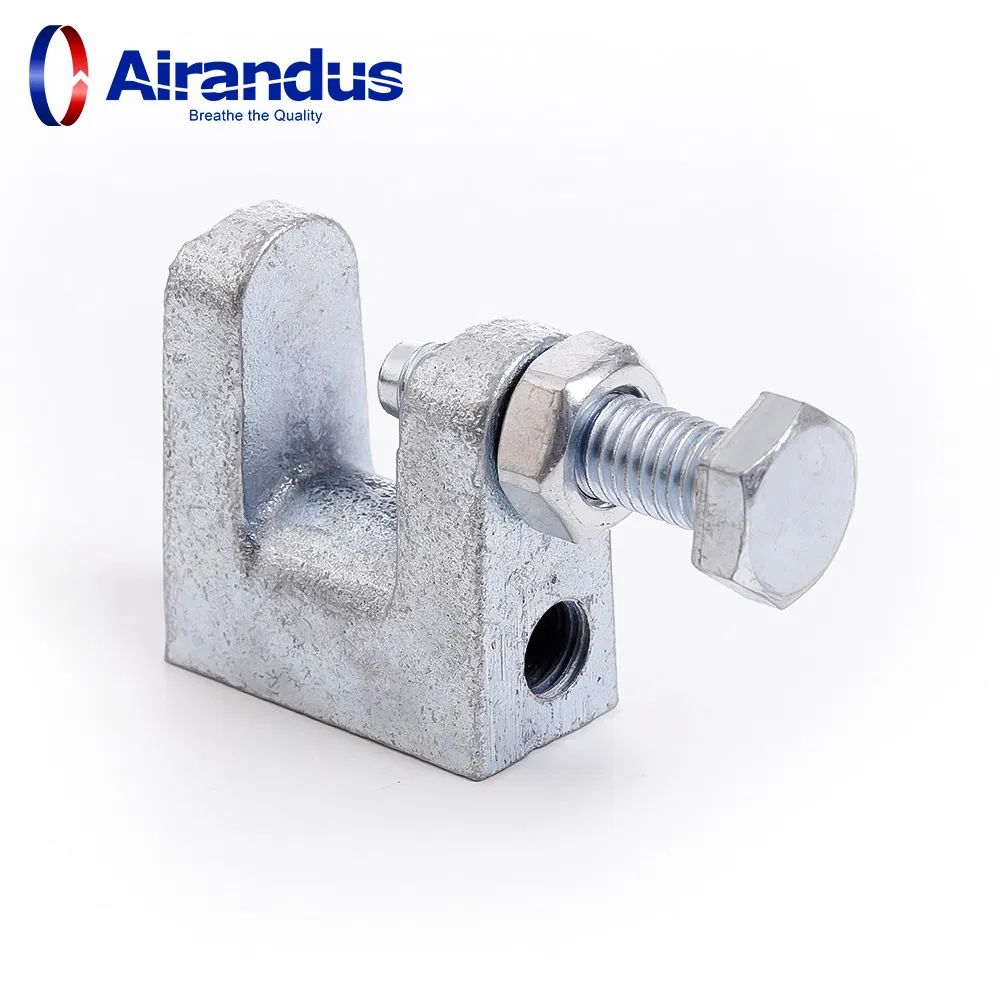 Galvanized Beam Clamp for Air Duct Flange with Tapped Hole Threaded Rod 10mm