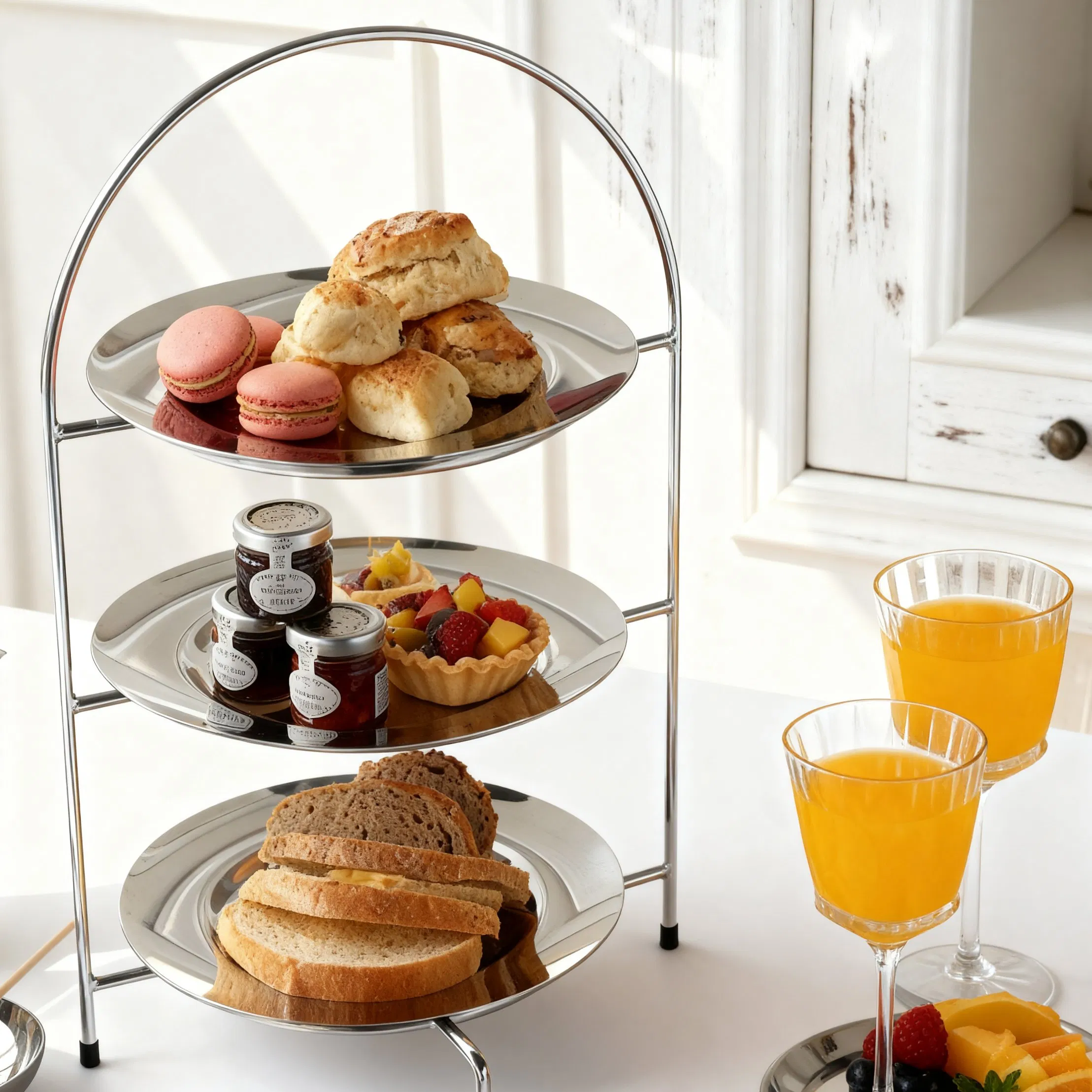 Durable Stainless Steel Wire Cake Holder Stand for Commercial Use