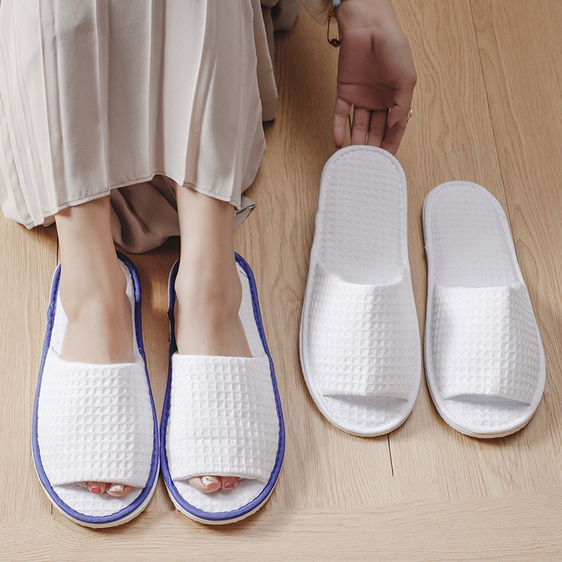 Good Selling Factory Wholesale Customized Hotel SPA Washable Waffle Disposable Hotel Slippers