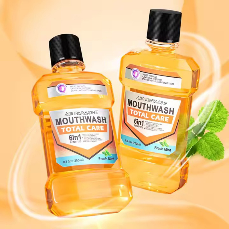 OEM Manufacturer Powerful Dental Fluoride Anti-Caries Mouthwash 6 in 1 Gum Peppermint Custom Logo Mouthwash