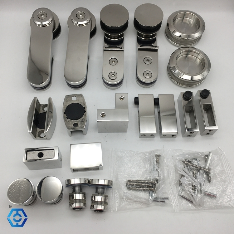 Chrome Stainless Steel 180 Degree bathroom Sliding Shower Door Fitting