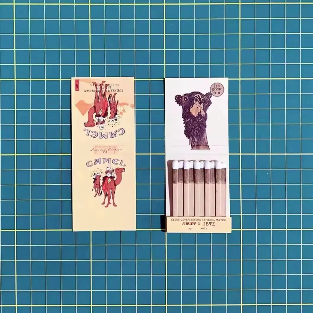 Elegant Printed Matches for Candle Luxury Wooden Stick Colorful Match Tip Packing Personalized Candle Matches Book