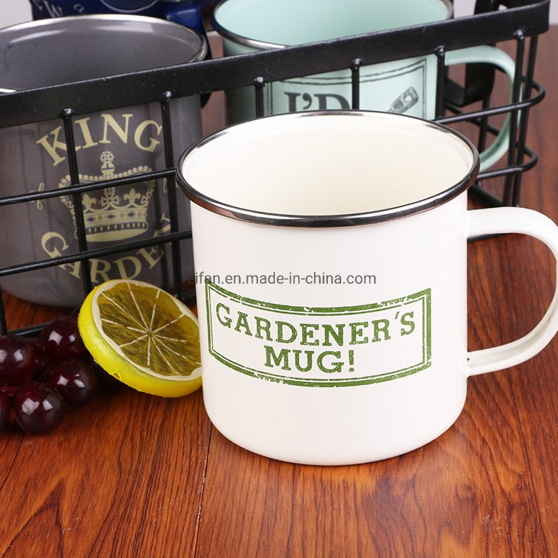 High Quality Customized Enamel Coffee Mug Camping Cup with Logo