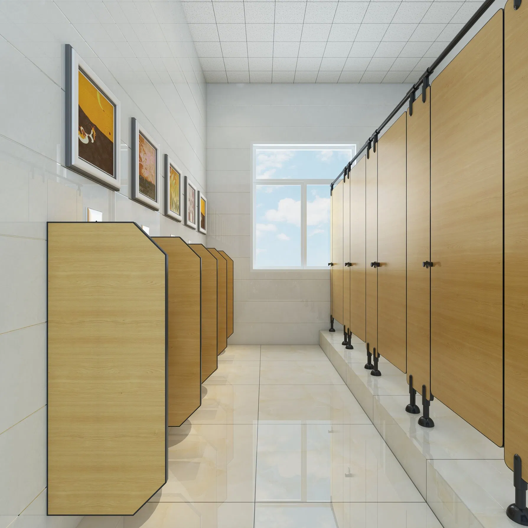 Waterproof Phenolic Compact Toilet Partition Stall for Public Area