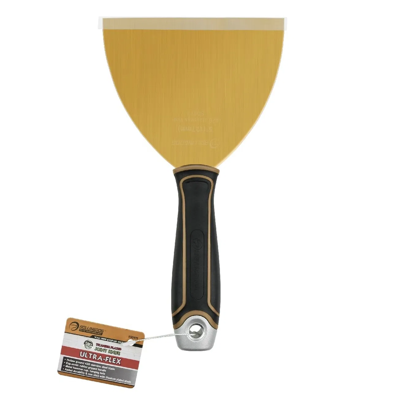 Rolingdog-Elite 50411 Stainless Steel 5 Inch Putty Knife Ultra -Flex Non Stick