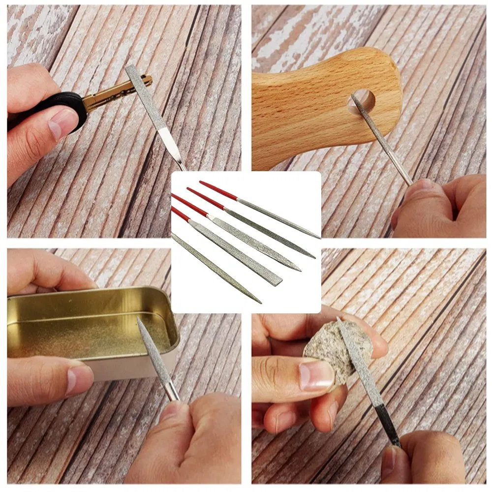 10PCS Electroplated Diamond Hand File Tools Diamond Coated Needle Triangle File Set for Wood Metal Work